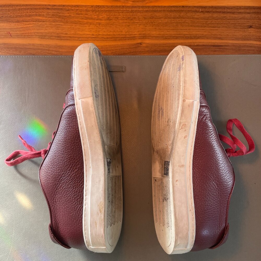 Collegium Men's Leather Sneakers – Burgundy – Size US 8.5 / EU 42 - Picture 6 of 8